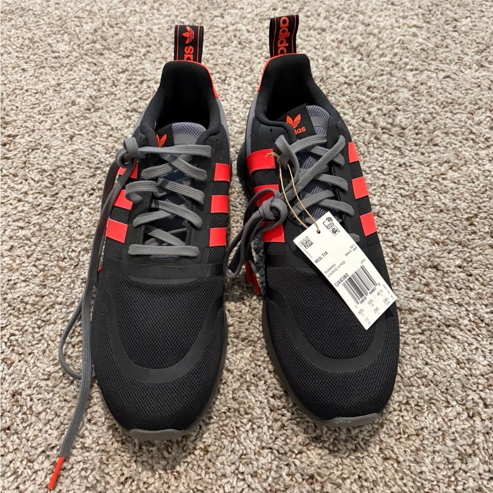Adidas Black and Red Athletic Shoes